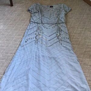 Adrianna Papell Blue Embellished Gown